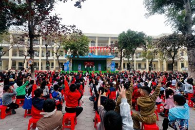 TRƯỜNG TIỂU HỌC ĐÔNG THÀNH TỔ CHỨC TUYÊN TRUYỀN, TRẢI NGHIỆM TAEKWONDO TỰ VỆ HỌC ĐƯỜNG